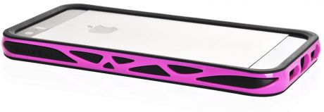 Бампер ITSKINS противоударный black-violet для Apple iPhone 5/5S/SE,908705,черный, фиолетовый