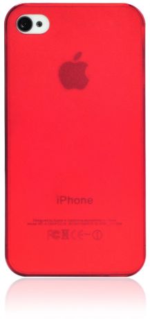 Чехол iNeez накладка пластик 0.4 mm для Apple iPhone 4/4S,150861, красный