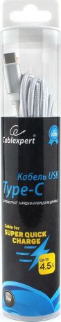 Кабель Cablexpert Ultra USB 2.0 TypeC, CC-U-USBC01S, серебристый, 3 м