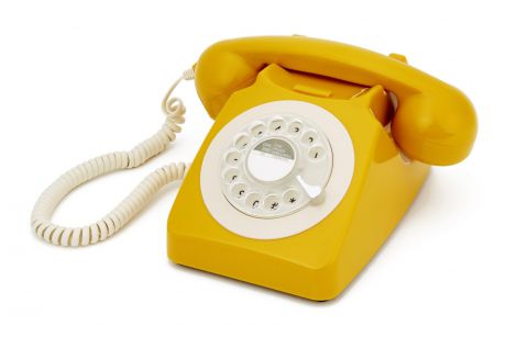 Дисковый ретро телефон GPO 746 ROTARY цвет горчица