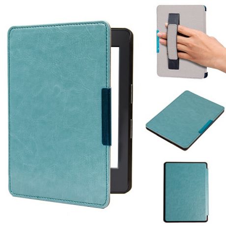 Чехол GoodChoice Slim для Amazon Kindle PaperWhite 3 с магнитной клипсой и держателем под руку (бирюзовый)