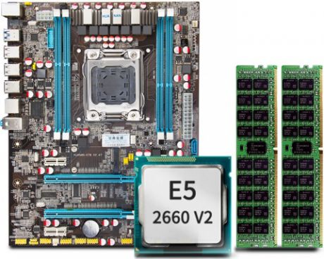 Материнская плата HUANANZHI X79 (LGA 2011 Intel X79) + Xeon E5 2660-V2 + DDr3 32GB ECC (V2.47)