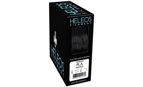 PLA пластик Heleos 1.75 мм черный 1 кг
