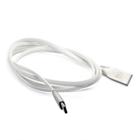 Плоский кабель для зарядки мобильных устройств и передачи данных. Lightning к USB. 5V, 2.1A, 1М, GZ electronics GZ-A002-T-WT