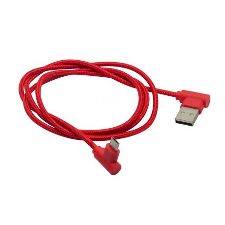 Кабель угловой для зарядки мобильных устройств и передачи данных, материал: плетёный нейлон Micro USB к USB A GZ electronics GZ-A062-M-RD