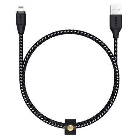 Кабель USB - Lightning 1.2м Aukey Braided Nylon MFi CB-AL1 - Черный