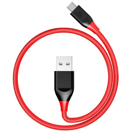 Кабель Tronsmart Double Braided Nylon USB2.0 USB A Male to Type-C Male 1M, красный