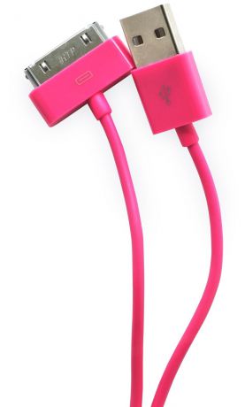Кабель Gurdini 30- pin 70 см crimson для Apple iPhone, iPad, iPod, темно-розовый
