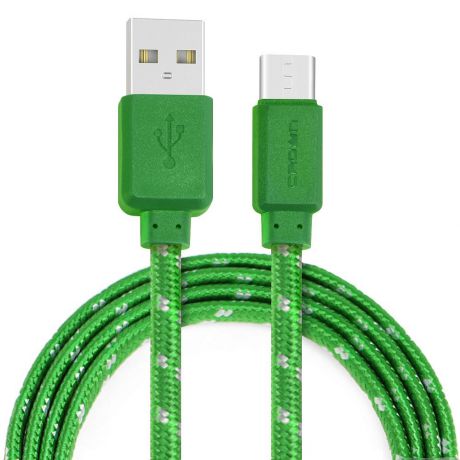 Кабель для зарядки и передачи данных Crown Micro USB - USB Type-C, CMCU-3052C, green