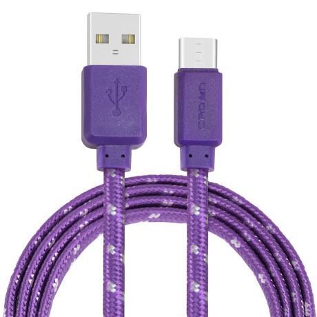 Кабель для зарядки и передачи данных Crown Micro USB - USB Type-C, CMCU-3052C, violet