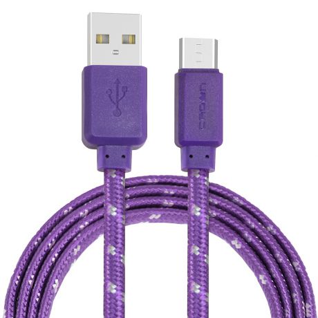 Кабель для зарядки и передачи данных Crown Micro USB - microUSB, CMCU-3052M, violet