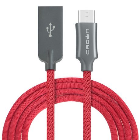 Кабель для зарядки и передачи данных USB-USB Type-C Crown Micro CMCU-3132C, red