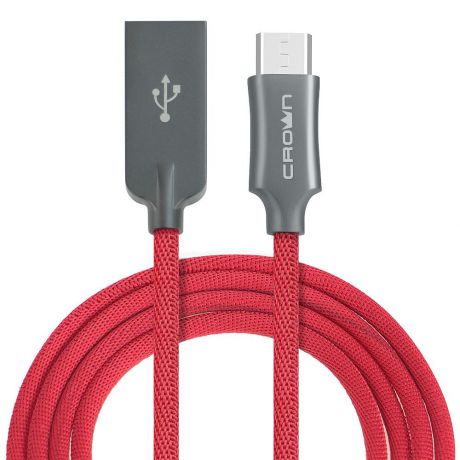 Кабель для зарядки и передачи данных Crown Micro USB - microUSB, CMCU-3132M, red