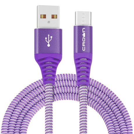 Кабель для зарядки и передачи данных USB-USB Type-C Crown Micro CMCU-3102C, violet