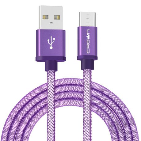 Кабель для зарядки и передачи данных Crown Micro USB - microUSB, CMCU-3072M, violet