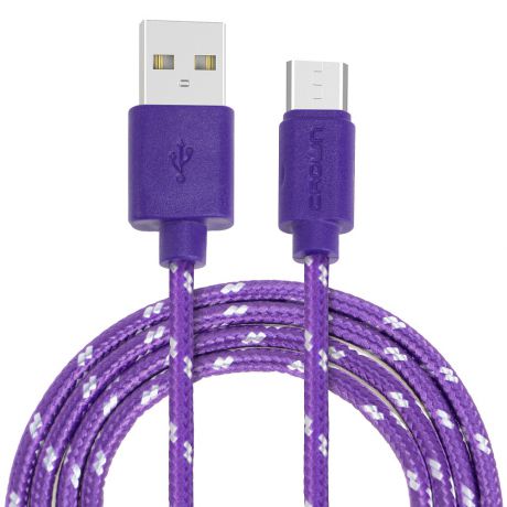 Кабель для зарядки и передачи данных Crown Micro USB - microUSB, CMCU-3042M, violet