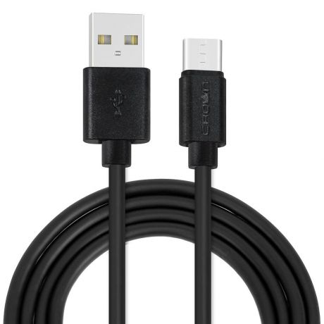 Кабель для зарядки и передачи данных Crown Micro USB - USB Type-C, CMCU-3012C, black