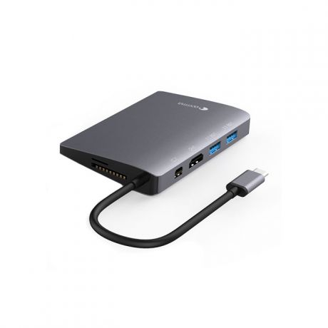 Адаптер 9 в 1 (USB-C 3.1 - Mini DP + USB3.0 + SD / TF + HDMI + RJ45 + Аудио 3,5) Comma Clian