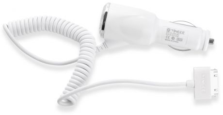 Автомобильное зарядное устройство (в прикуриватель) iNeez Yingde ORIGINAL для Apple iPad,iPhone 30-pin, белый