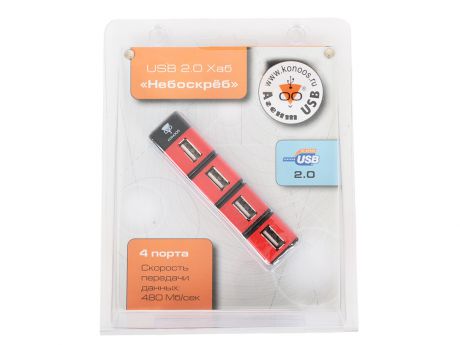 USB-концентратор Konoos UK-05, красный