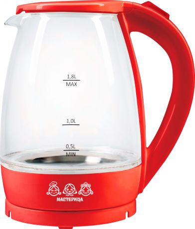 Электрический чайник Мастерица ЕК-1801G, красный