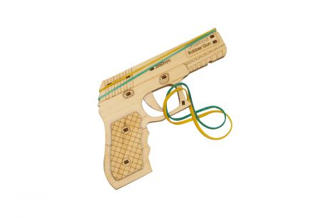 Деревянный конструктор UNIWOOD Резиночный пистолет Rubber Gun