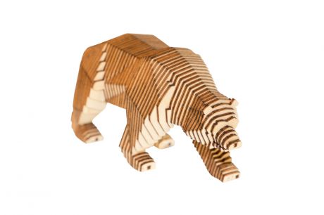Деревянный конструктор UNIWOOD Параметрический медведь