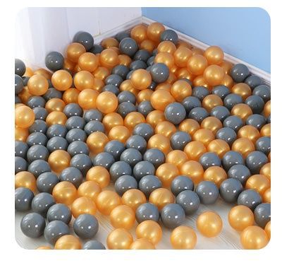 Набор шариков для игрового бассейна Hotenok "Премиум", цвет: золотистый, серый, диаметр 7 см, 50 шт