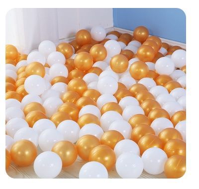 Набор шариков для игрового бассейна Hotenok "Изыск", цвет: золотистый, белый, диаметр 7 см, 50 шт