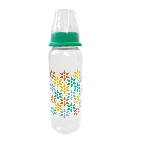 Бутылочка для кормления UVITON Бутылочка стандартное горлышко 250мл. прозрачный, зеленый