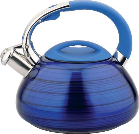 Чайник "Bayerhoff", со свистком, цвет: синий металлик, 3 л. BH-421