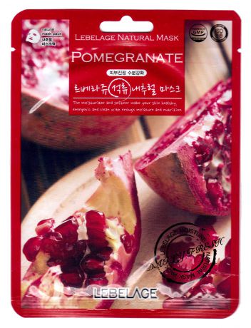 Тканевая маска LEBELAGE Антивозрастная с экстрактом граната Pomegranate Natural Mask