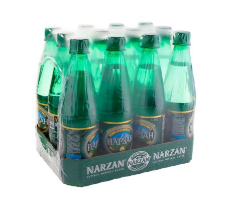 Вода Нарзан природная минеральная натуральной газации (пэт), 0,5л (упаковка 12шт)
