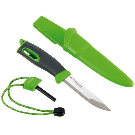 Нож для выживания "Light My Fire Swedish FireKnife" с огнивом, цвет: зеленый