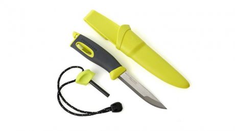 Нож для выживания "Swedish FireKnife" с огнивом, цвет: желтый