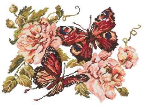 Набор для вышивания Чудесная игла "Пионы и бабочки"