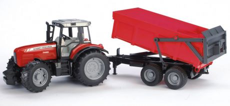 Трактор Bruder Massey Ferguson 7480, с прицепом-самосвалом