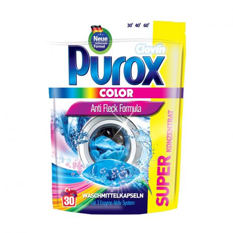 Капсулы для стирки цветных тканей Purox Color 30 шт
