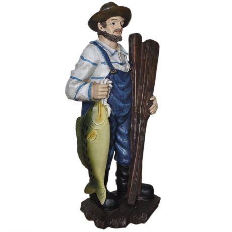 Статуэтка "Рыбак с веслами", морской стиль, 13х9х23 см