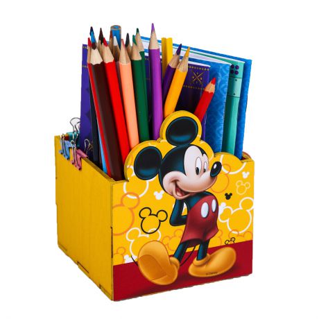 Органайзер для хранения канцелярских принадлежностей Disney Микки, 4170818, желтый, 10 х 10 х 8 см