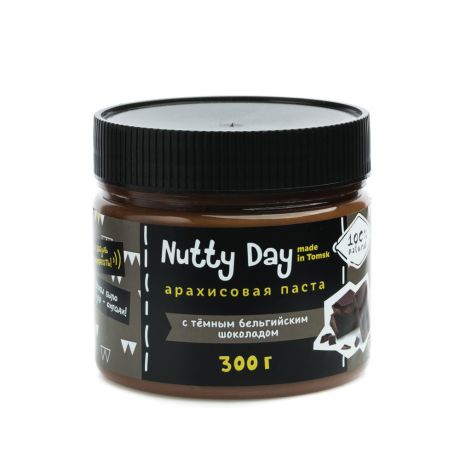 Паста арахисовая с темным шоколадом Nutty Day 300 гр