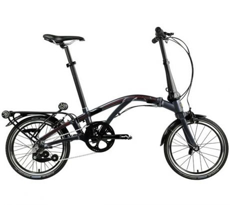 Велосипед складной DAHON CURL I4 чёрный, крылья, багажник, насос, 4 скоростей