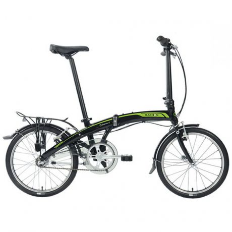 Велосипед складной DAHON Curve i3-20 Obsidian, колёса 20", крылья, багажник, насос, 3 скорости