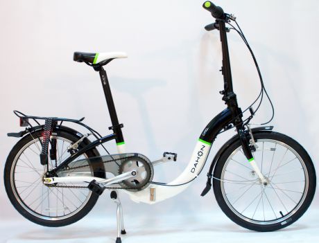 Велосипед складной DAHON Ciao i7 Black-White, колёса 20", крылья, багажник, насос, 7 скоростей