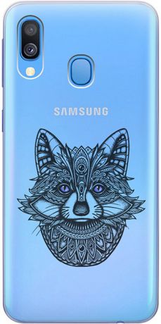 Ультратонкий силиконовый чехол-накладка для Samsung Galaxy A40 с 3D принтом "Grand Raccoon" GOSSO CASES