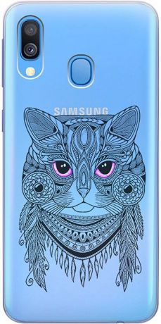 Ультратонкий силиконовый чехол-накладка для Samsung Galaxy A40 с 3D принтом "Grand Cat" GOSSO CASES