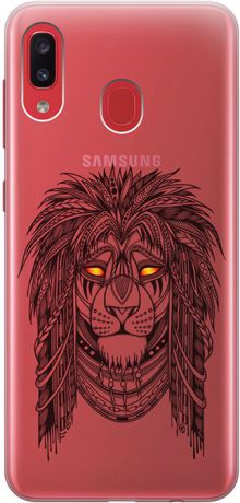 Ультратонкий силиконовый чехол-накладка для Samsung Galaxy A20 / A30 с 3D принтом "Grand Leo" GOSSO CASES