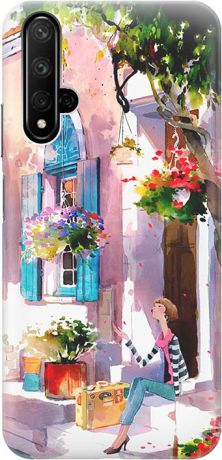 Ультратонкий силиконовый чехол-накладка для Huawei Honor 20 с принтом "Девочка на цветущей улочке" GOSSO CASES