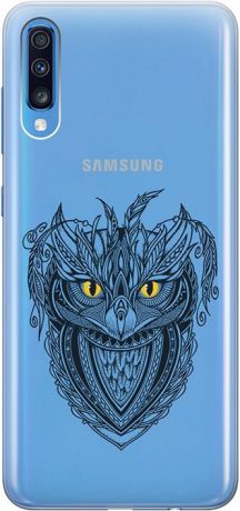 Ультратонкий силиконовый чехол-накладка для Samsung Galaxy A70 с 3D принтом "Grand Owl" GOSSO CASES