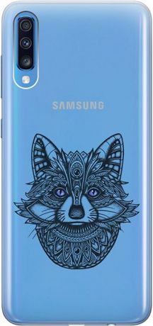 Ультратонкий силиконовый чехол-накладка для Samsung Galaxy A70 с 3D принтом "Grand Raccoon" GOSSO CASES